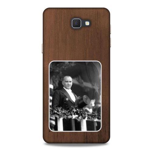 Samsung Galaxy J7 Prime Kılıf Atatürk (35) Fit Design Kılıf Kahverengi Duvar