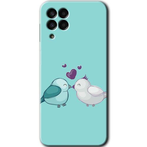 Galaxy M33 Kılıf HD Desen Baskılı Arka Kapak - Mutlu Kuşlar + Kırılmaz Cam