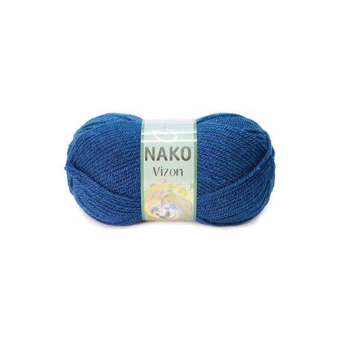 5 Adet Vizon Premium Akrilik El Örgü İpi Yünü Renk No:517 Orta Mavi