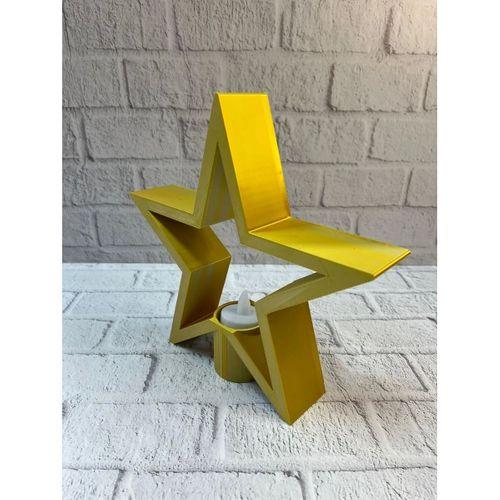 Yıldız Şeklinde Sarı Mumluk Loş Işık Ev Aksesuarı