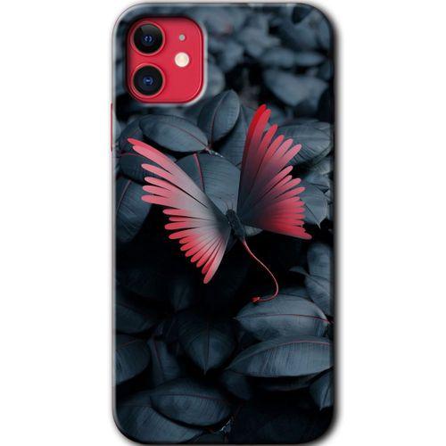 iPhone 11 Kılıf HD Desen Baskılı Arka Kapak + Mat Kobra Cam - Dark Butterfly