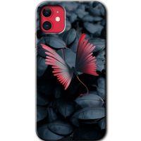 iPhone 11 Kılıf HD Desen Baskılı Arka Kapak + Mat Kobra Cam - Dark Butterfly