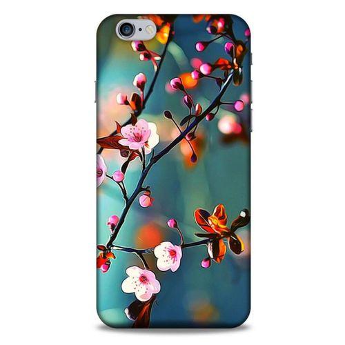 Lopard Apple Iphone 6 Plus Uyumlu Kılıf Bahar (45) Liquid Air Kılıf Beyaz Pembe Çiçek