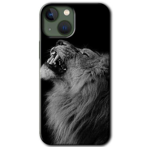 iPhone 13 Mini Kılıf HD Desen Baskılı Arka Kapak - Lion + Kırılmaz Cam