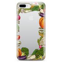 Apple iPhone 8 Plus Kılıf Vegan Yiyecekler Arka Kapak Koruma Desenli Full Koruyucu