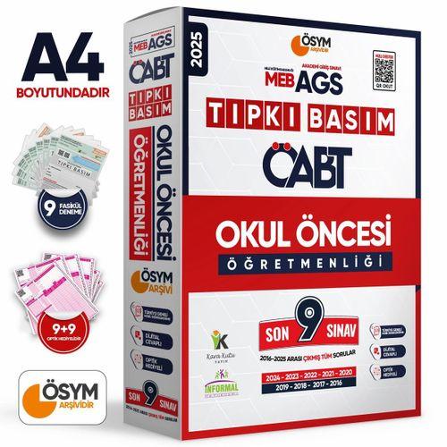 2025 MEB-AGS ÖABT OKUL ÖNCESİ Öğretmenliği ÖSYM Tıpkı Basım 9lu Deneme Paketi Türkiye Geneli