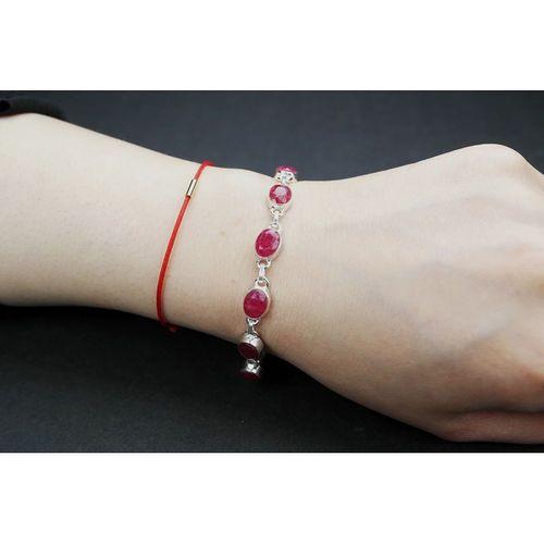 925 Ayar Yakut Taşlı Gümüş Bileklik