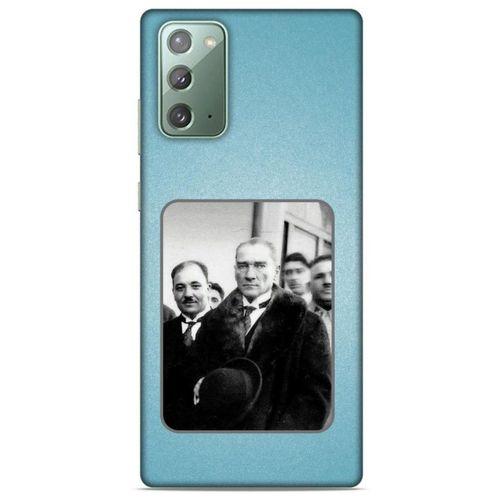 Samsung Galaxy Note 20 Kılıf Atatürk (34) Slim Armor Kılıf Açık Mavi