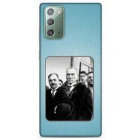 Samsung Galaxy Note 20 Kılıf Atatürk (34) Slim Armor Kılıf Açık Mavi