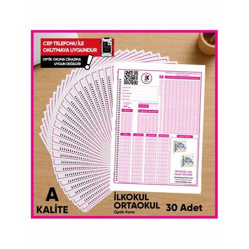 İlkokul-Ortaokul Deneme Sınavları İçin 30 Adet Optik Form