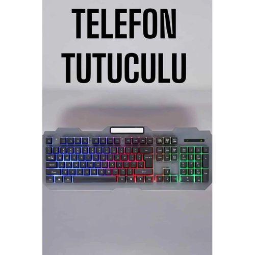 Q Klavye Rgb Işıklı Klavye Ve Mouse Seti Kablolu Mouse Hediyeliş