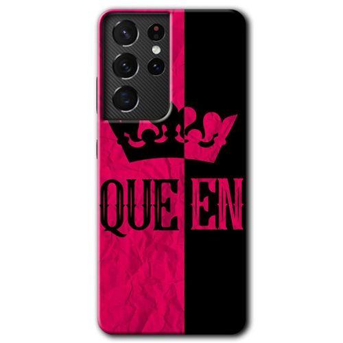 Samsung Galaxy S21 Ultra HD Baskılı Kılıf + 9D Tam Ekran Koruyucu - Queen