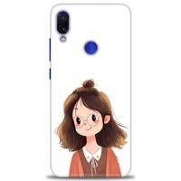 Xiaomi Redmi Note 7 Kılıf HD Baskılı Kılıf - Tatlı Kız + Tam Ekran Koruyucu