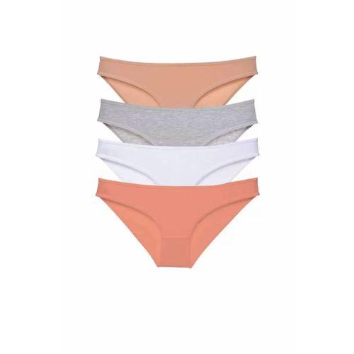 4 adet Süper Eko Set Likralı Kadın Slip Külot Ten Gri Beyaz Pudra