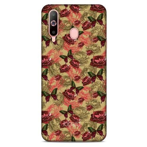 Samsung Galaxy A60 Kılıf Kelebek Etkisi (39) Liquid Crystal Kılıf Turuncu Yeşil