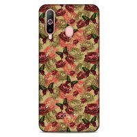 Samsung Galaxy A60 Kılıf Kelebek Etkisi (39) Liquid Crystal Kılıf Turuncu Yeşil