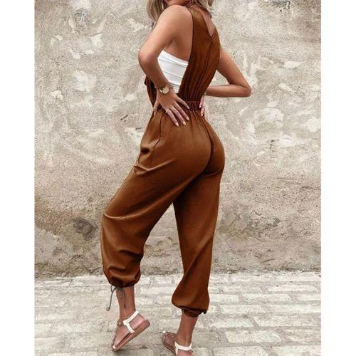 Kadın Poplin Kumaş Likralı Askılı Tulum