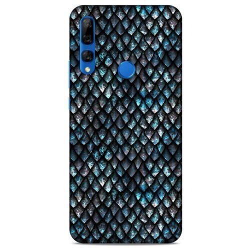 Huawei Y9 Prime 2019 Kılıf Dragons (10) Full Koruma Kılıfı Ejderha Skin Mavi Beyaz