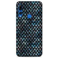 Huawei Y9 Prime 2019 Kılıf Dragons (10) Full Koruma Kılıfı Ejderha Skin Mavi Beyaz