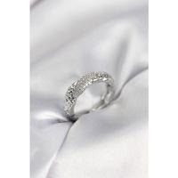 Zirkon Taşlı Puntalı Gümüş Renk Kadın Yüzük