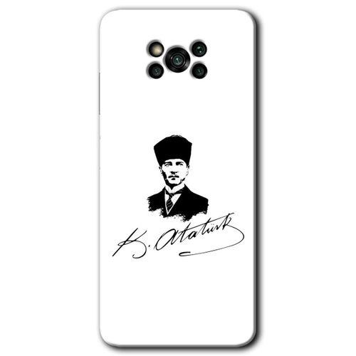 Poco x3 Pro Kılıf Baskılı Arka Kapak - Kemal Atatürk İmza +Tam Ekran Koruyucu