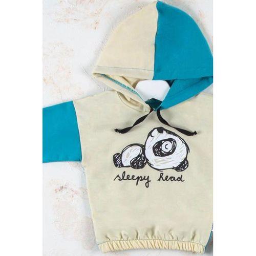 Panda Desenli Kapişonlu Erkek Bebek Takımı