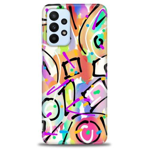 Samsung Galaxy A23 4G Kılıf HD Baskılı Kılıf - Renkler ve Çizgiler + Tam Ekran Koruyucu