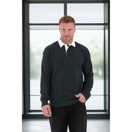 Polo Yaka Selanik Örme Kumaş Erkek Sweatshirt - NeftiYeşili