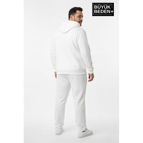 Erkek Büyük Beden Fermuarlı Kapüşonlu Chef Baskılı Sweatshirt Hırka - Rahat Kalıp SPR26BHR921