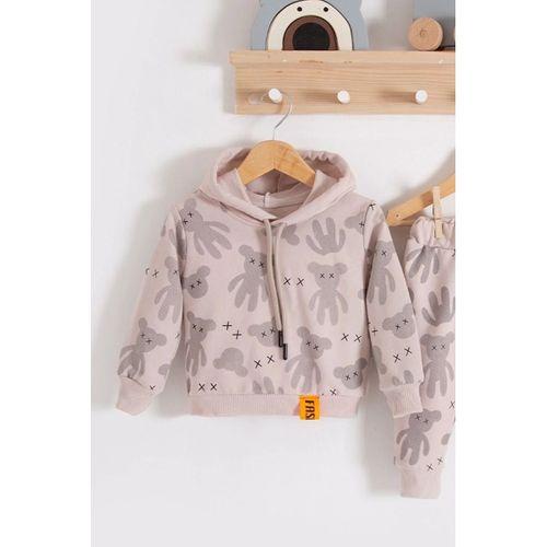 Cool Bear Kapüşonlu % 100 Pamuk Erkek Bebek Takımı