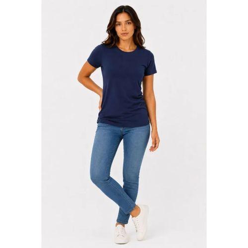 Basic Tişört Bisiklet Yaka Kısa Kol Günlük Yazlık Slim Fit T-Shirt - Lacivert