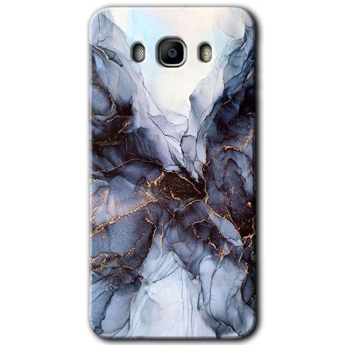 Samsung Galaxy J7 2016 Kılıf HD Desen Baskılı Arka Kapak + Temperli Cam - Otantik Mermer