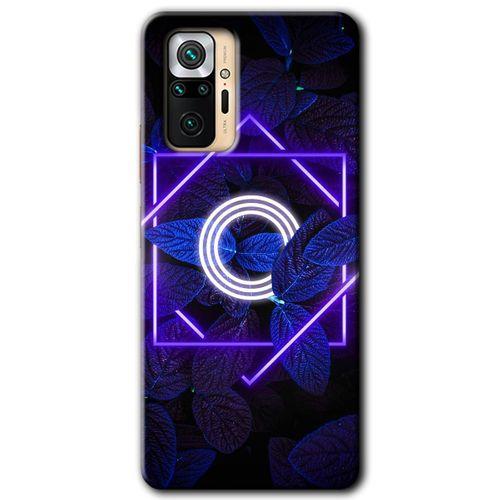 Redmi Note 10 Pro Kılıf HD Desen Baskılı Arka Kapak - Dark Neon Yaprak O Harfi