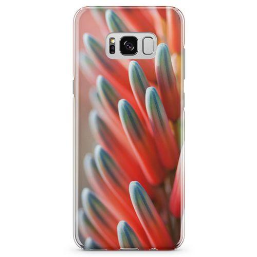 Samsung Galaxy S8 Plus Kılıf Yeşil Kırmızı Bitki Arka Kapak Koruma Desenli Full Koruyucu