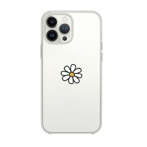 iPhone 14 Pro Max Uyumlu Papatya Desenli Şeffaf Silikonlu Telefon Kılıfı