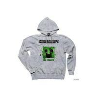 Minecraft Be Happy Gri Kapşonlu Sweatshirt Hoodie