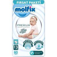 Çocuk Molfix Premium Bebek Bezi Fırsat Paketi 3 Beden 4-9 Kg 60 Adet