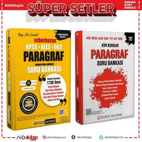 Pegem Akadem ve Öğreti Akademi KPSS ALES DGS Paragraf Soru Bankası Seti 2 Kitap