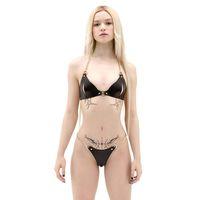 Seksi Deri Sütyen Ve Külot Harness Takım - Brf1424