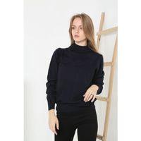 Yarım Boğaz Triko Kazak Yumuşak Dokulu Pamuklu Ince Dokuma, Uzun Kollu Rahat Regular Kalıp - Siyah