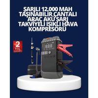 Şarjlı 12000 Mah Araç Akü Takviye Ve Hava Kompresörü 4’ü 1 Arada