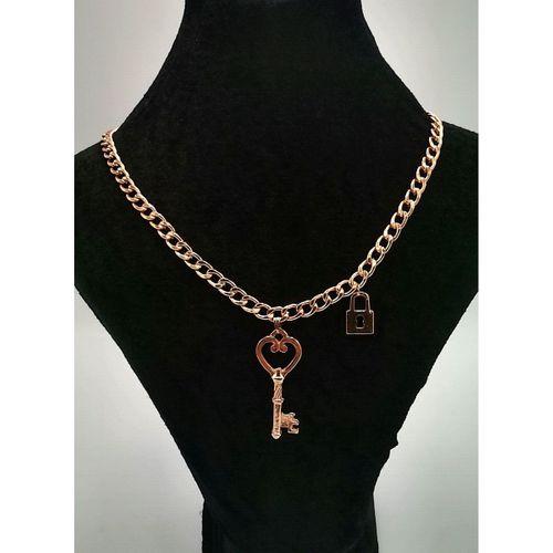 Rose Gold Renk Zincirli Figürlü Lüks Kararmaz Kolye