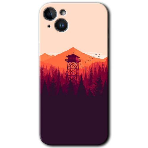 iPhone 14 Plus HD Baskılı Kılıf + 9D Tam Ekran Koruyucu - Gözlem Kulesi