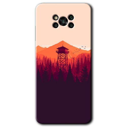 BeRa Aksesuar Poco x3 Pro Kılıf Baskılı Kapak - Gözlem Kulesi +Tam Kaplayan Mat Seramik