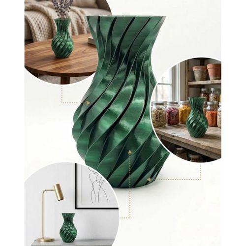 3d Spiral Yeşil Vazo Modern Tasarım Dekoratif Ev Ve Ofis Aksesuarı