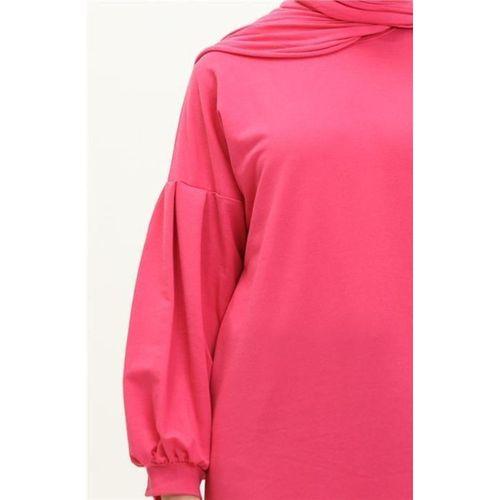 Hira Balon Kol Midi Boy Sade Basic Sweatshirt - 03031.025 - Fuşya