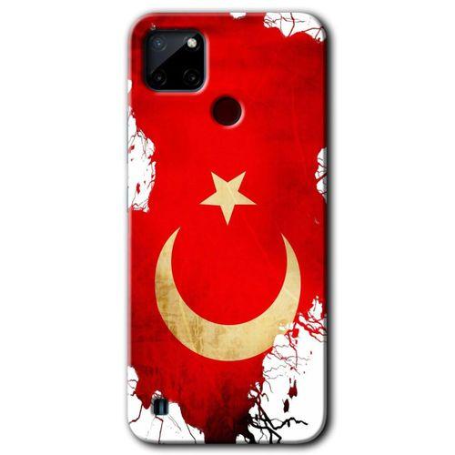 BeRa Aksesuar Realme C21 Kılıf Baskılı Kapak - Türkiyem +Tam Kaplayan Mat Seramik