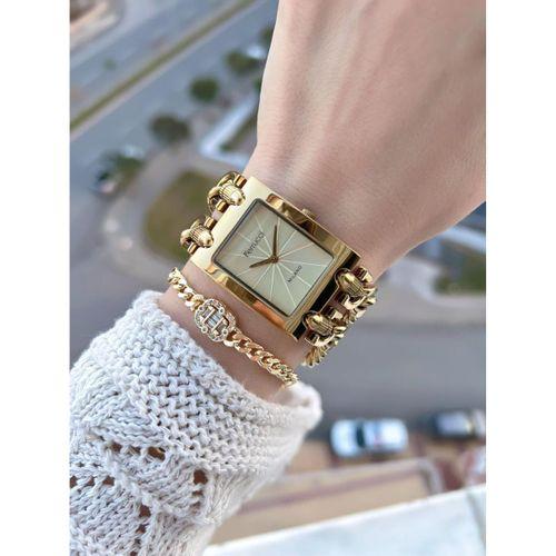 Ferrucci Zincir Tasarım 2 Yıl Garantili 3 Atm Suya Dayanıklı Kadın Kol Saati+Bileklik Z.03649.3