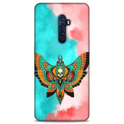 Lopard Oppo Reno 2 Uyumlu Kılıf Tattoo's (21) Koruyucu Kapak İskelet Kelebek