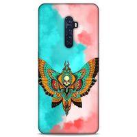 Lopard Oppo Reno 2 Uyumlu Kılıf Tattoo's (21) Koruyucu Kapak İskelet Kelebek